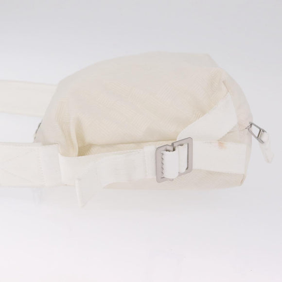 Bottega Veneta Shoulder Bag Canvas White Silver Auth bs37977