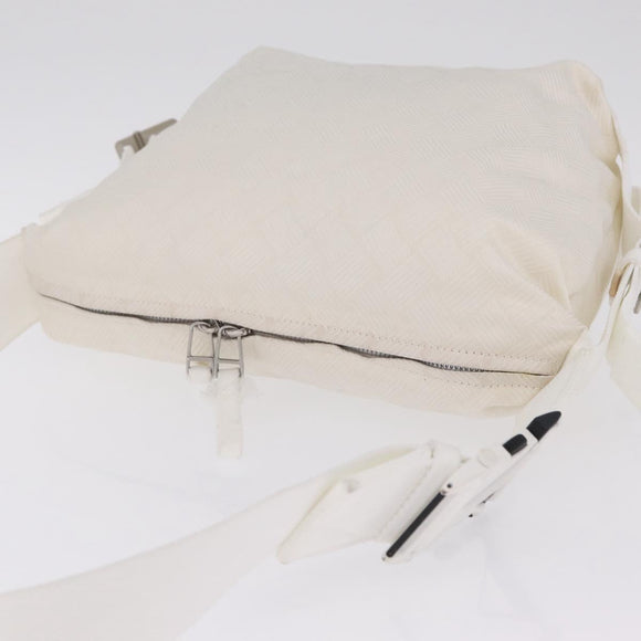 Bottega Veneta Shoulder Bag Canvas White Silver Auth bs37977