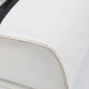 CELINE Vanity Hand Bag Leather White Gold Tone Auth bs37980-12