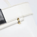 CELINE Vanity Hand Bag Leather White Gold Tone Auth bs37980-17