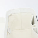 CELINE Vanity Hand Bag Leather White Gold Tone Auth bs37980-23
