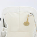 CELINE Vanity Hand Bag Leather White Gold Tone Auth bs37980-24