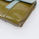 BVLGARI Hand Bag Patent Light Blue Silver Auth bs37982-10