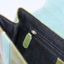 BVLGARI Hand Bag Patent Light Blue Silver Auth bs37982-19