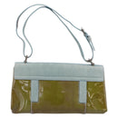 BVLGARI Hand Bag Patent Light Blue Silver Auth bs37982-3