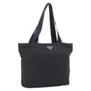 PRADA Tote Bag Nylon Black Silver Auth bs37984-1