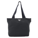 PRADA Tote Bag Nylon Black Silver Auth bs37984-2