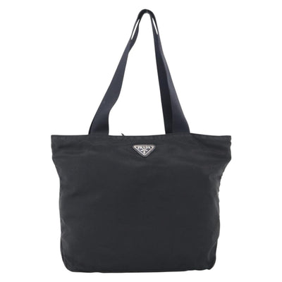 PRADA Tote Bag Nylon Black Silver Auth bs37984 - 0