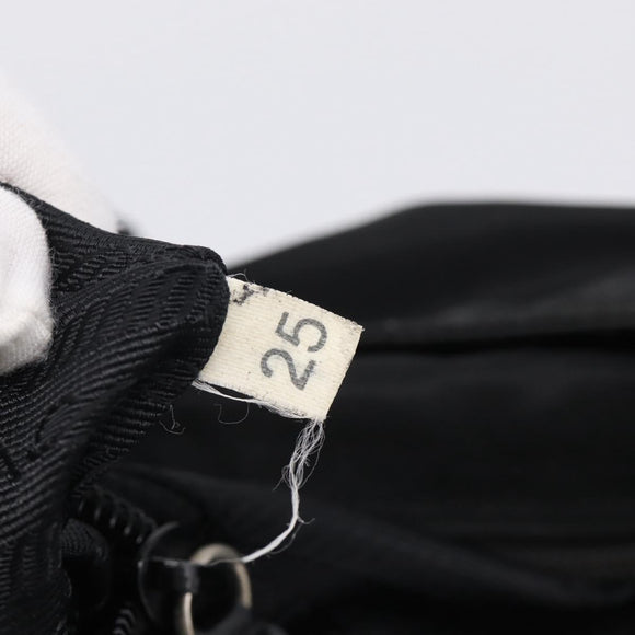 PRADA Tote Bag Nylon Black Silver Auth bs37984