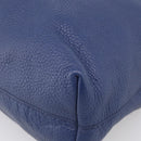 PRADA Hand Bag Leather Blue Gold Tone Auth bs37985-11