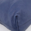 PRADA Hand Bag Leather Blue Gold Tone Auth bs37985-12