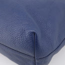 PRADA Hand Bag Leather Blue Gold Tone Auth bs37985-13