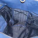 PRADA Hand Bag Leather Blue Gold Tone Auth bs37985-19