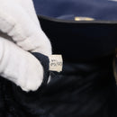 PRADA Hand Bag Leather Blue Gold Tone Auth bs37985-24