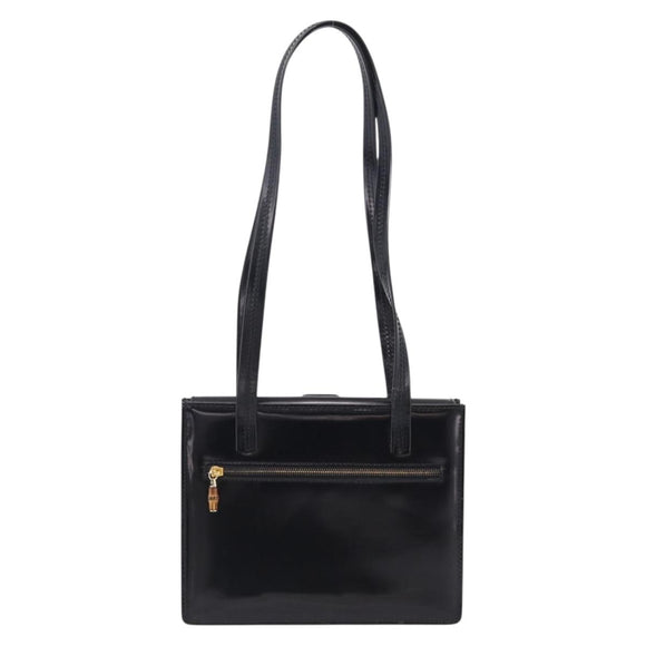 GUCCI Shoulder Bag Patent Black 000 2853 0311 0 Auth bs37986