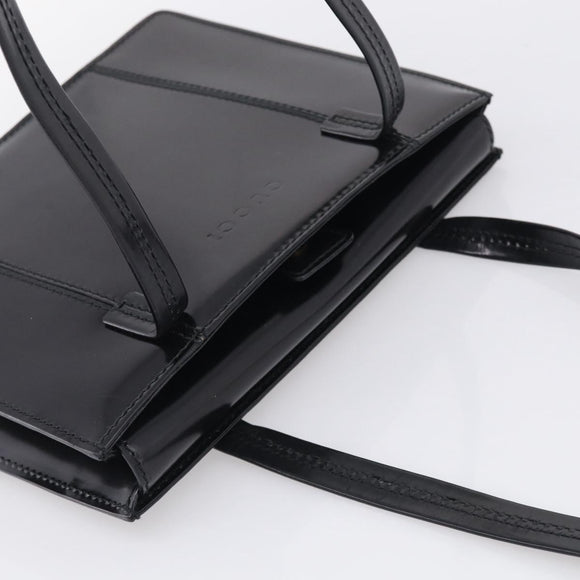 GUCCI Shoulder Bag Patent Black 000 2853 0311 0 Auth bs37986