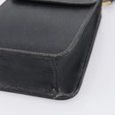 GUCCI Mini Shoulder Bag Leather Black Gold Tone 007 1742 0237 Auth bs37987-10