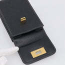 GUCCI Mini Shoulder Bag Leather Black Gold Tone 007 1742 0237 Auth bs37987-15