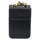 GUCCI Mini Shoulder Bag Leather Black Gold Tone 007 1742 0237 Auth bs37987-3