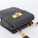 GUCCI Mini Shoulder Bag Leather Black Gold Tone 007 1742 0237 Auth bs37987-6