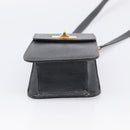 GUCCI Mini Shoulder Bag Leather Black Gold Tone 007 1742 0237 Auth bs37987-9