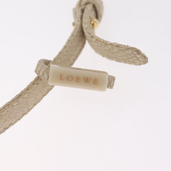 LOEWE Shoulder Bag Leather Ivory Gold Tone Auth bs37990