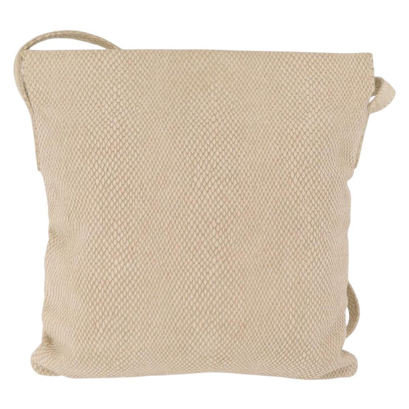 LOEWE Shoulder Bag Leather Ivory Gold Tone Auth bs37990