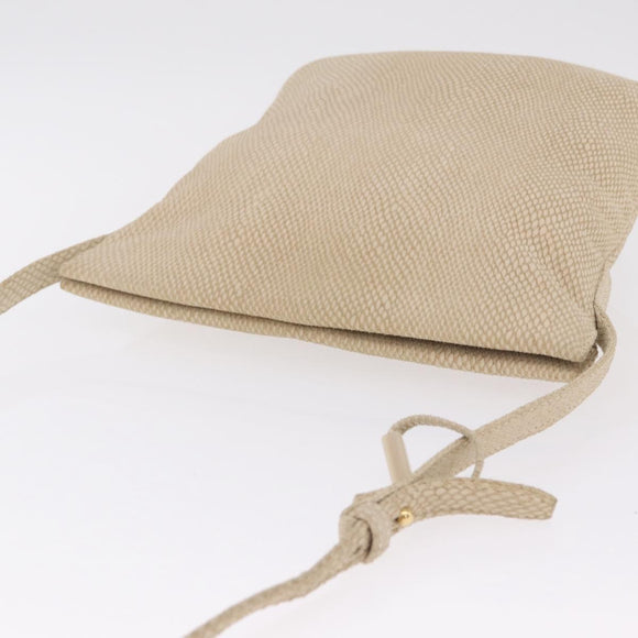 LOEWE Shoulder Bag Leather Ivory Gold Tone Auth bs37990