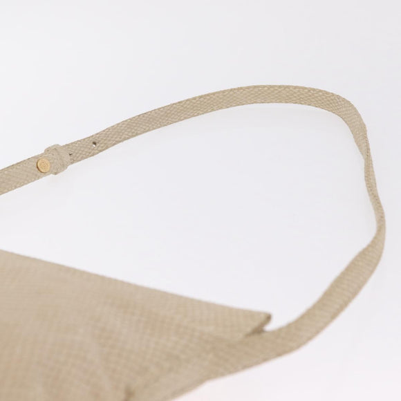 LOEWE Shoulder Bag Leather Ivory Gold Tone Auth bs37990