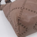 LOEWE Shoulder Bag Leather Brown Silver Auth bs37991-11