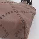 LOEWE Shoulder Bag Leather Brown Silver Auth bs37991-12