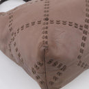 LOEWE Shoulder Bag Leather Brown Silver Auth bs37991-13