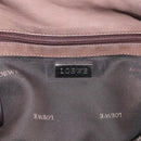 LOEWE Shoulder Bag Leather Brown Silver Auth bs37991-15