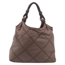 LOEWE Shoulder Bag Leather Brown Silver Auth bs37991-3