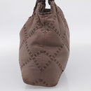 LOEWE Shoulder Bag Leather Brown Silver Auth bs37991-5