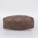 LOEWE Shoulder Bag Leather Brown Silver Auth bs37991-9