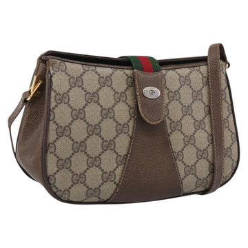 GUCCI GG Supreme Web Sherry Line Shoulder Bag PVC Beige 10 02 024 Auth bs37993