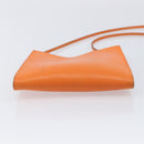 HERMES Onimetu Shoulder Bag Leather Orange Auth bs37999-10
