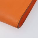 HERMES Onimetu Shoulder Bag Leather Orange Auth bs37999-11