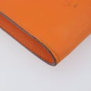 HERMES Onimetu Shoulder Bag Leather Orange Auth bs37999-12