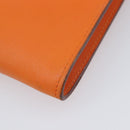 HERMES Onimetu Shoulder Bag Leather Orange Auth bs37999-13