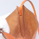 HERMES Onimetu Shoulder Bag Leather Orange Auth bs37999-18