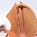 HERMES Onimetu Shoulder Bag Leather Orange Auth bs37999-19