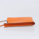 HERMES Onimetu Shoulder Bag Leather Orange Auth bs37999-5