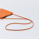 HERMES Onimetu Shoulder Bag Leather Orange Auth bs37999-7