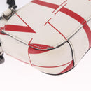 Valentino Shoulder Bag Leather White Red Auth bs38001-11