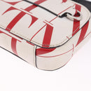 Valentino Shoulder Bag Leather White Red Auth bs38001-14