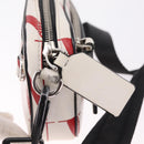 Valentino Shoulder Bag Leather White Red Auth bs38001-15