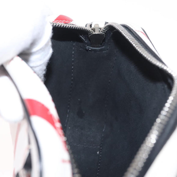 Valentino Shoulder Bag Leather White Red Auth bs38001