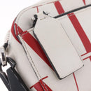 Valentino Shoulder Bag Leather White Red Auth bs38001-20